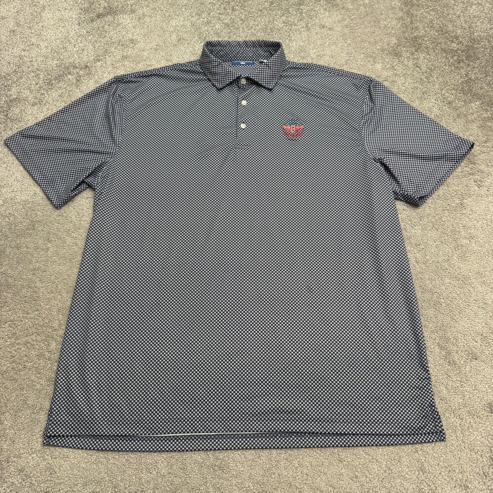 USGA Golf Polo Shirt Olympic Club US Amateur 125th Mens 2XL Blue Gingham Check